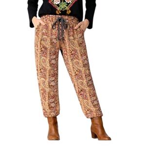Alix of Bohemia Saturday Pasha Paisley Cotton Jogger Pants XS Boho Festival